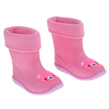 Maxbell Kids Toddlers Waterproof Rubber Rain Boots  Pink Bear for 2 years