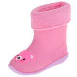 Maxbell Kids Toddlers Waterproof Rubber Rain Boots  Pink Bear for 2 years