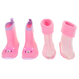 Maxbell Kids Toddlers Waterproof Rubber Rain Boots  Pink Bear for 2 years