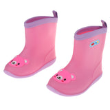 Maxbell Kids Toddlers Waterproof Rubber Rain Boots  Pink Bear for 2 years