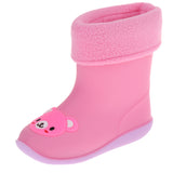 Maxbell Kids Toddlers Waterproof Rubber Rain Boots  Pink Bear for 2 years