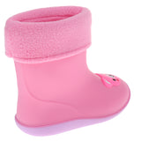 Maxbell Kids Toddlers Waterproof Rubber Rain Boots  Pink Bear for 2 years
