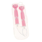 Maxbell 2Pcs Baby Bent-Handled Spoon Weaning Soft Silicone Head Tableware Pink