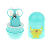 Maxbell 4pcs/Set Baby Nail Clippers Scissors Cutters Finger Manicure Green Cat