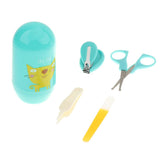 Maxbell 4pcs/Set Baby Nail Clippers Scissors Cutters Finger Manicure Green Cat