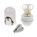 Maxbell 4pcs/Set Baby Nail Clippers Scissors Cutters Finger Manicure Grey Penguin