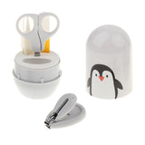 Maxbell 4pcs/Set Baby Nail Clippers Scissors Cutters Finger Manicure Grey Penguin