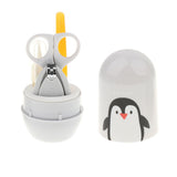 Maxbell 4pcs/Set Baby Nail Clippers Scissors Cutters Finger Manicure Grey Penguin