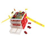 Maxbell Maxbell Mini Parking Lot Building Play Set Toy Garage Car Storage Box with City Traffic Map Assembling Children Educational Toy Birthday Gift –Fire Engine