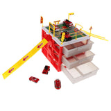 Maxbell Maxbell Mini Parking Lot Building Play Set Toy Garage Car Storage Box with City Traffic Map Assembling Children Educational Toy Birthday Gift –Fire Engine