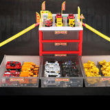 Maxbell Maxbell Mini Parking Lot Building Play Set Toy Garage Car Storage Box with City Traffic Map Assembling Children Educational Toy Birthday Gift –Fire Engine