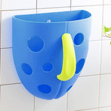 Maxbell Maxbell Kids Baby Sucker & Self Hanging Hook Bathing Toys Storage Box Bathroom Accessories –Blue