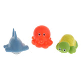 Maxbell Maxbell Set of 4 Mini Multi-Color Squeaky Ocean Animal with Net, Kids Baby's Bath Time Squirting Toy Gift