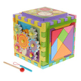 Maxbell Maxbell 6 in 1 Multi-Function Wooden Activity Play Cube Kids Baby Developmental Toy