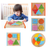 Maxbell Maxbell Geometry Shape Wooden Jigsaw Block Puzzle Children Education Toys Style 1