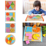 Maxbell Maxbell Geometry Shape Wooden Jigsaw Block Puzzle Children Education Toys Style 1