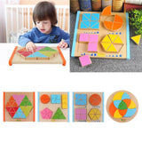 Maxbell Maxbell Geometry Shape Wooden Jigsaw Block Puzzle Children Education Toys Style 1