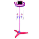 Maxbell Maxbell Music Play Toy Kids Karaoke Machine With 2 Microphones Adjustable Stand Pink