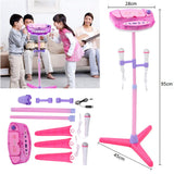 Maxbell Maxbell Music Play Toy Kids Karaoke Machine With 2 Microphones Adjustable Stand Pink