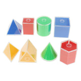 Maxbell Maxbell 8Pcs Multi-Color Detachable Geometric Solids Kids Early Math Educational Toy