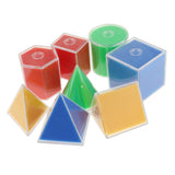 Maxbell Maxbell 8Pcs Multi-Color Detachable Geometric Solids Kids Early Math Educational Toy