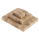 Maxbell LOT 300PCS NATURAL WOODEN BUILDING BLOCKS BRICKS CUBES SET PINE WOOD ECO TOY