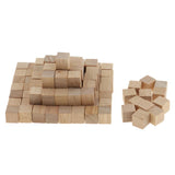 Maxbell LOT 300PCS NATURAL WOODEN BUILDING BLOCKS BRICKS CUBES SET PINE WOOD ECO TOY