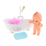 Kid Electronic Doll Bath Set with Real Working Bathtub Pretend Play Bath Toy - Aladdin Shoppers