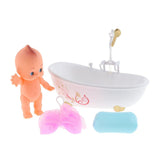 Kid Electronic Doll Bath Set with Real Working Bathtub Pretend Play Bath Toy - Aladdin Shoppers
