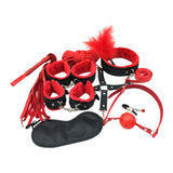 Maxbell Maxbell 10x Bondage Restraints Kits Blindfold PU Leather Ankle Cuffs Set Accessories