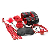 Maxbell Maxbell 10x Bondage Restraints Kits Blindfold PU Leather Ankle Cuffs Set Accessories