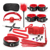 Maxbell Maxbell 10x Bondage Restraints Kits Blindfold PU Leather Ankle Cuffs Set Accessories