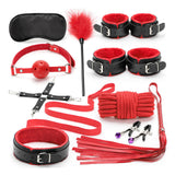 Maxbell Maxbell 10x Bondage Restraints Kits Blindfold PU Leather Ankle Cuffs Set Accessories