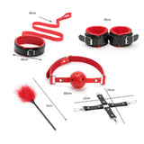 Maxbell Maxbell 10x Bondage Restraints Kits Blindfold PU Leather Ankle Cuffs Set Accessories