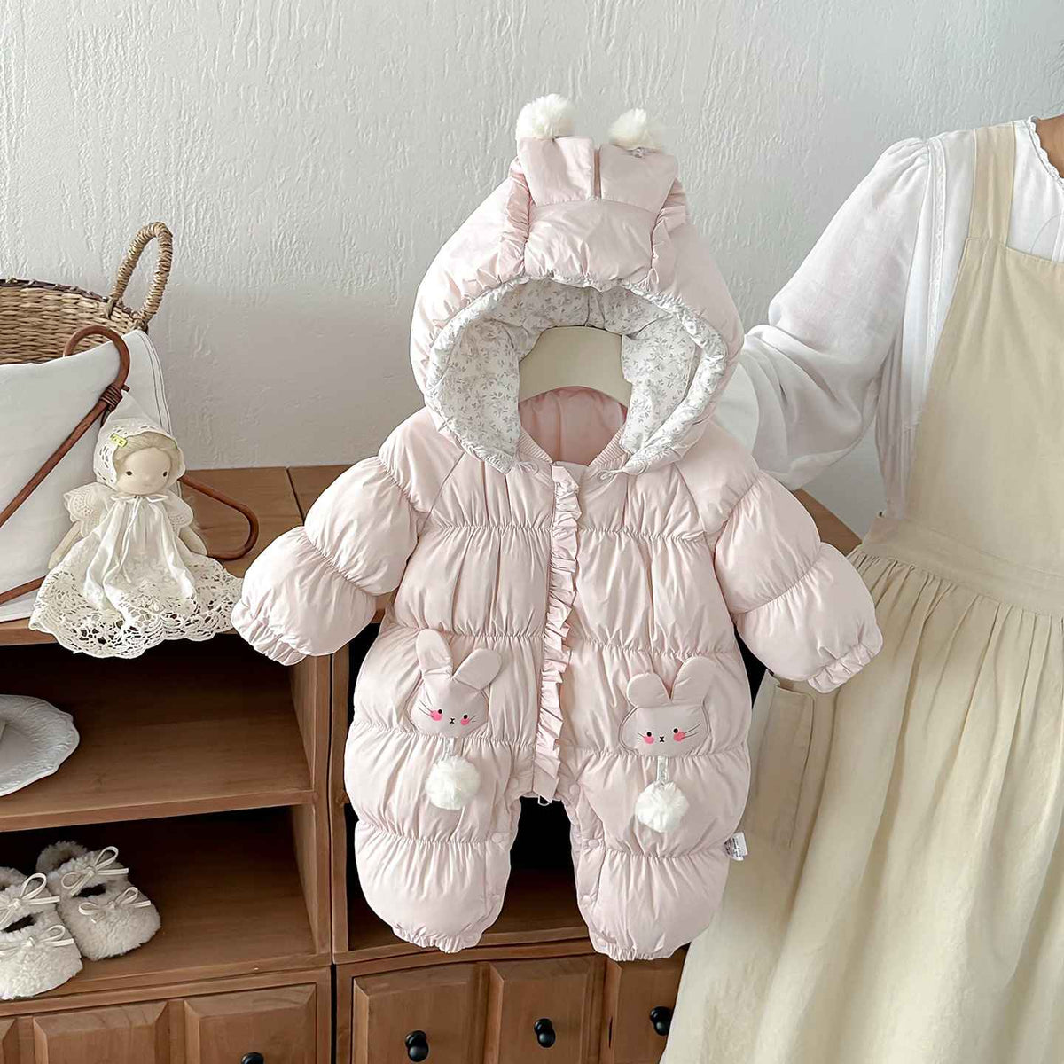 Baby Down Jacket Princess Flower Onesie