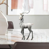 Maxbell Creative Reindeer Ornament Figurine Craft Elk Sculpture Bedroom Desk Grey Standing