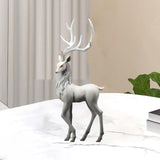 Maxbell Creative Reindeer Ornament Figurine Craft Elk Sculpture Bedroom Desk Grey Standing