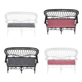 1/12 Dollhouse Furniture Miniature Chair Sofa Bench Decoration Black + White