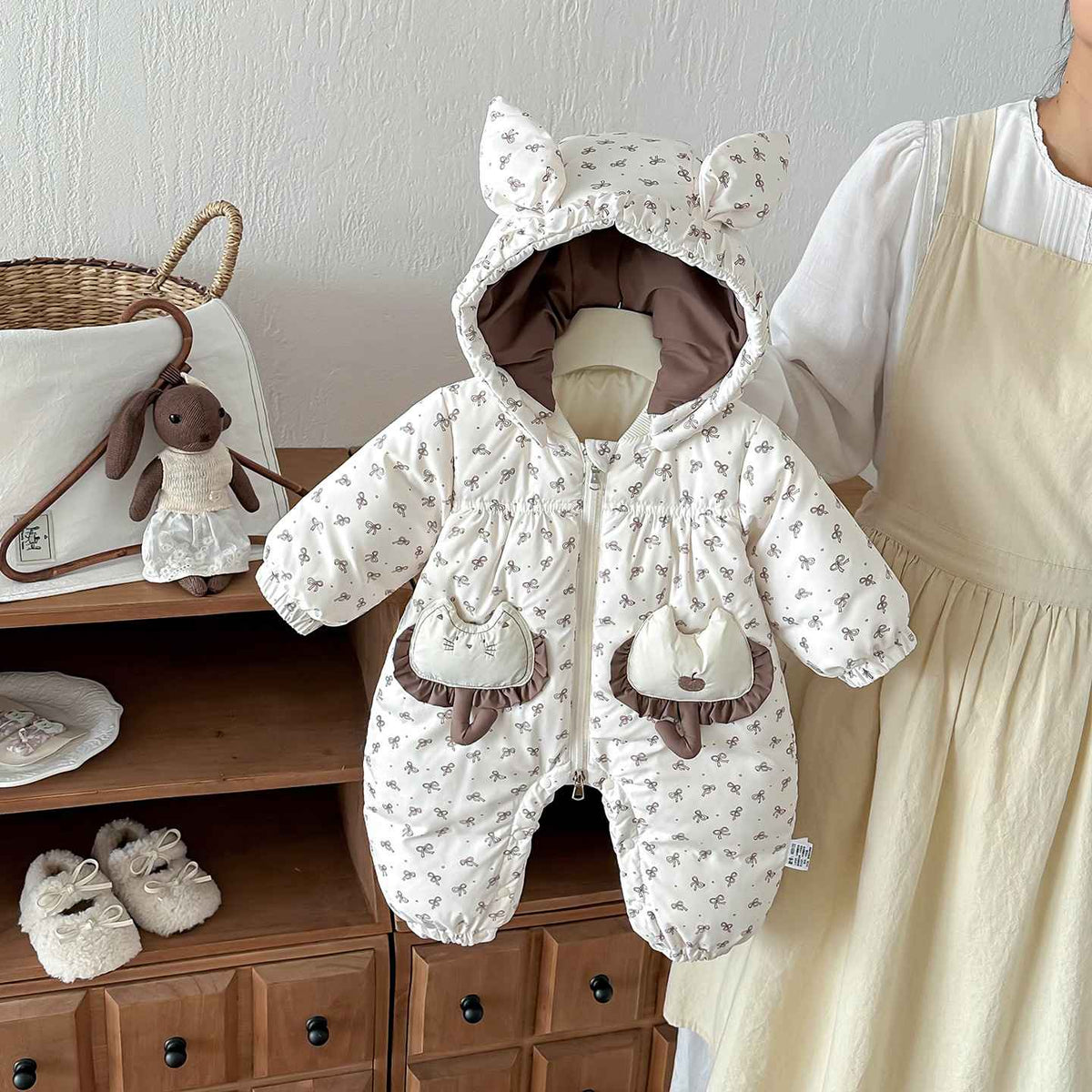 Baby White Duck Down Jumpsuit
