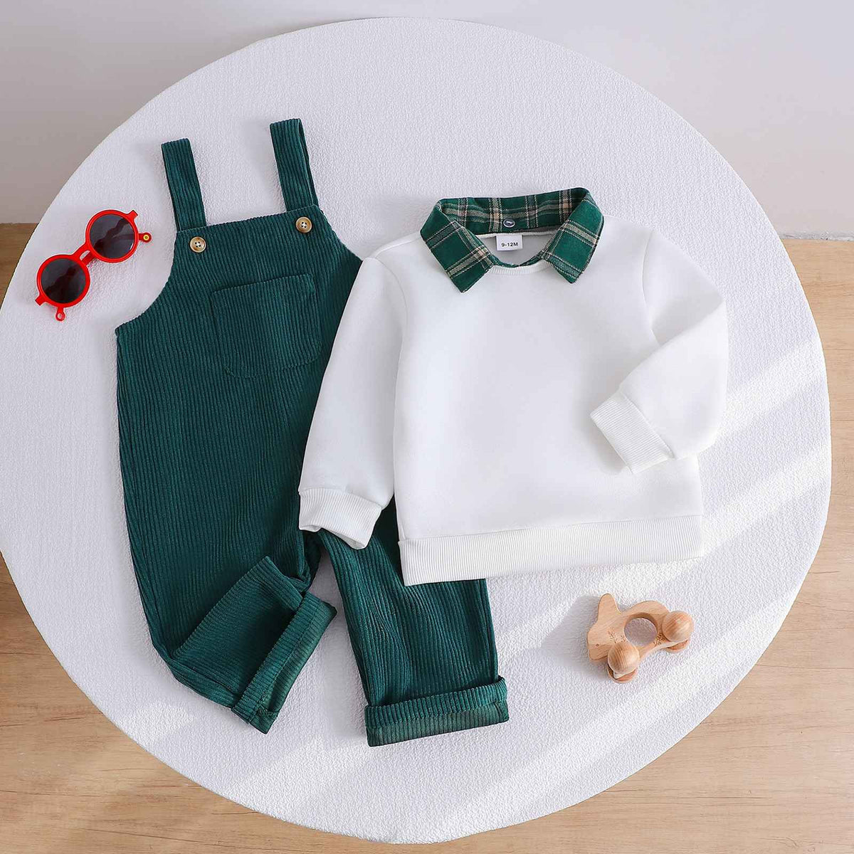 Boys Corduroy Suspender Pants Set Style