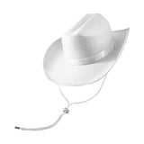 Maxbell cowboy Hat Versatile Wide Brim Hat Shapeable Hat Band for Men Beach Outdoor white