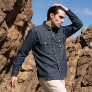 MAXBELL Men’s Casual Denim Shirt | Relaxed Fit | Utility Pockets