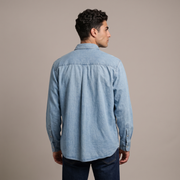 MAXBELL Men’s Casual Denim Shirt | Regular Fit | Single Patch Pocket | Button Down Collar