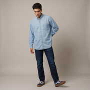 MAXBELL Men’s Casual Denim Shirt | Regular Fit | Single Patch Pocket | Button Down Collar