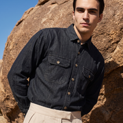MAXBELL Men’s Casual Denim Shirt | Regular Fit | Double Flap Pockets | Stylish Front Dart | Spread Collar