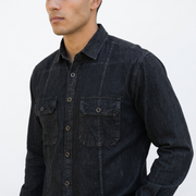 MAXBELL Men’s Casual Denim Shirt | Regular Fit | Double Flap Pockets | Stylish Front Dart | Spread Collar