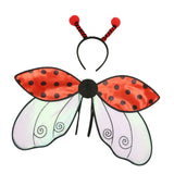 Maxbell Kids Fairy Wing with Headband Outfit Funny Kids Party Prop for Parties Stage Red