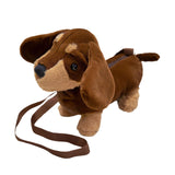 Plush Bag Handbag Cute Dachshund Unique for Dating Adjustable Shoulder Strap