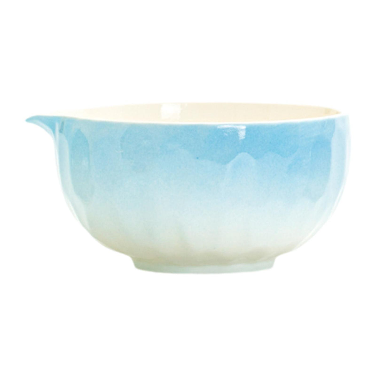 Maxbell Matcha Bowl with Spout Handcrafted Home Making Tools Tea Bowl for Tea Lovers Blue