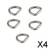 Maxbell 4x5x D Rings Heavy Duty Seamless D Shaped Rings for Hardware Handbags Clothing 25mmx16mm